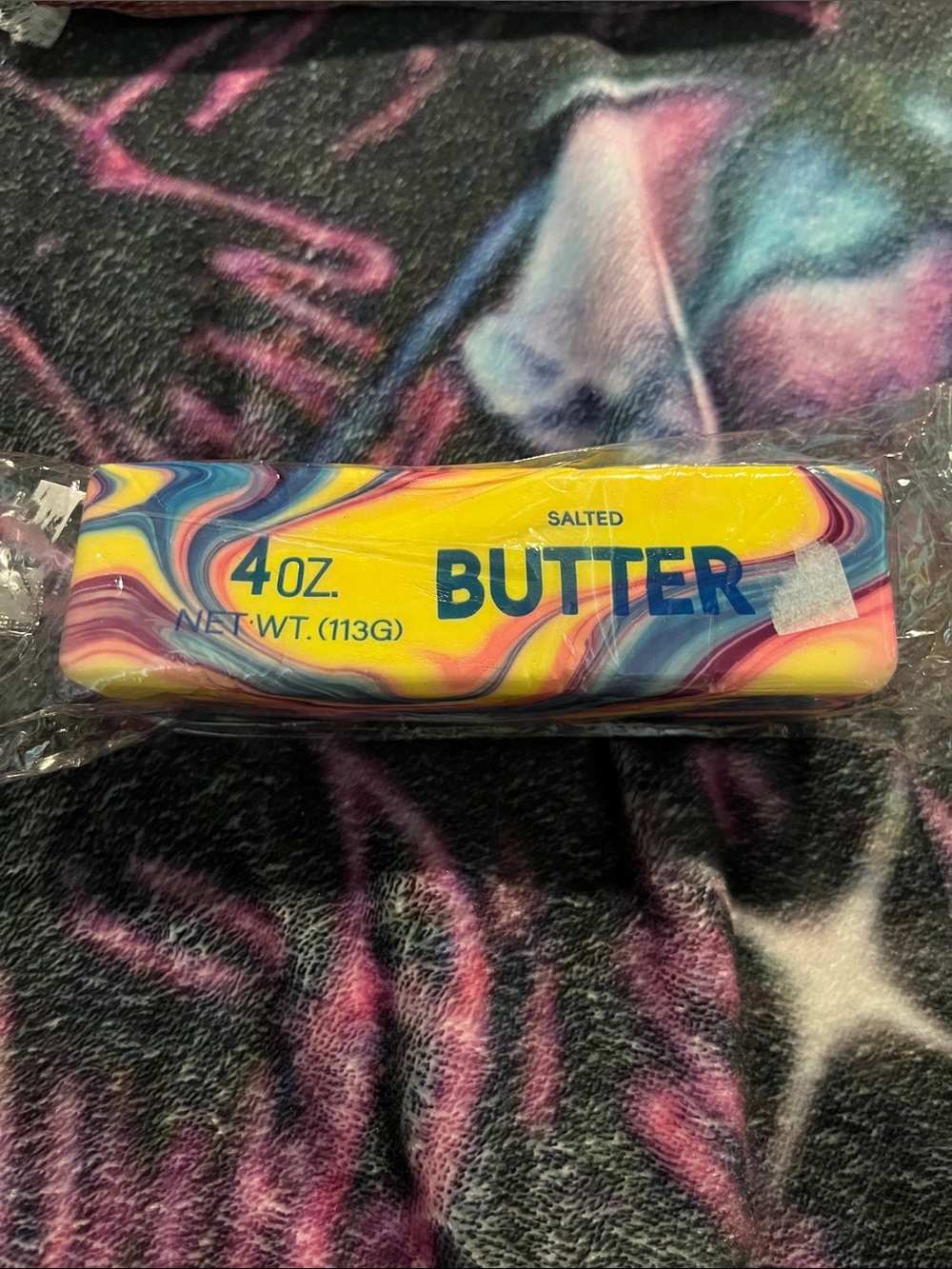 Squishy Salted Butter 4 oz - Colorful Swirl Packaging
